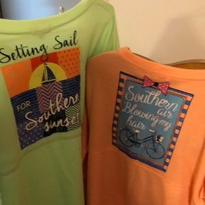 Two large long sleeve tees